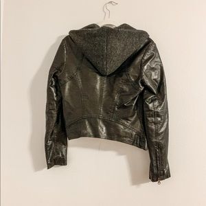 Free People Black leather jacket